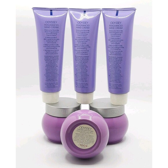 Vintage Bundle Lot of 6 Avon ODYSSEY 3 Perfumed Skin Softener/3 Hand Cream NOS - Picture 2 of 2